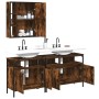 Set de muebles baño 3 pzas madera contrachapada roble ahumado de vidaXL, Muebles de baño - Ref: Foro24-3214727, Precio: 176,9...