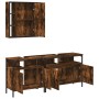 Set de muebles baño 3 pzas madera contrachapada roble ahumado de vidaXL, Muebles de baño - Ref: Foro24-3214727, Precio: 176,9...