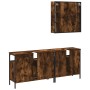 Set de muebles baño 3 pzas madera contrachapada roble ahumado de vidaXL, Muebles de baño - Ref: Foro24-3214727, Precio: 176,9...