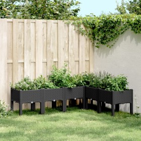 Jardinera con patas PP negro 160x120x42 cm de vidaXL, Maceteros y jardineras - Ref: Foro24-367908, Precio: 114,99 €, Descuent...