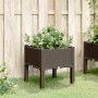 Jardinera con patas PP marrón 40x40x42 cm de vidaXL, Maceteros y jardineras - Ref: Foro24-367890, Precio: 27,43 €, Descuento: %