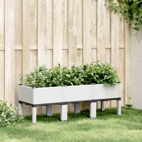 Jardinera con patas PP blanco 120x40x42 cm de vidaXL, Maceteros y jardineras - Ref: Foro24-367899, Precio: 61,99 €, Descuento: %