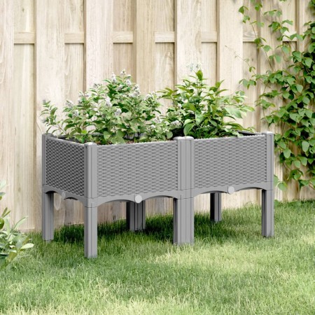 Jardinera con patas PP gris claro 80x40x42 cm de vidaXL, Maceteros y jardineras - Ref: Foro24-367892, Precio: 48,99 €, Descue...