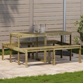 Picknicktisch aus imprägniertem Kiefernholz 160x134x75 cm von vidaXL, Gartentische - Ref: Foro24-832566, Preis: 143,28 €, Rab...