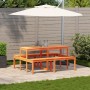 Picknicktisch aus massivem Kiefernholz wachsbraun 160x134x75 cm von vidaXL, Gartentische - Ref: Foro24-844648, Preis: 159,04 ...