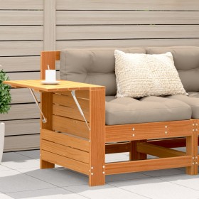 Garden sofa with armrest and side table made of brown pine wood by vidaXL, Outdoor sofas - Ref: Foro24-844880, Price: 71,85 €...