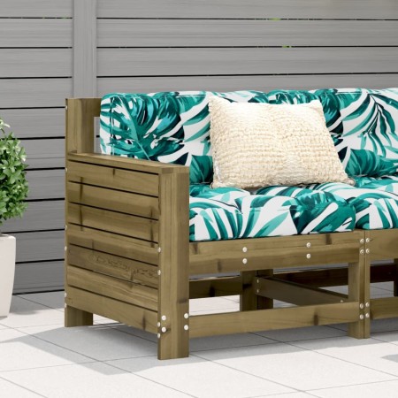 Garden sofa with armrests and cushion made of impregnated pine wood. by vidaXL, Outdoor sofas - Ref: Foro24-844924, Price: 85...