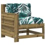 Garden sofa with armrests and cushion made of impregnated pine wood. by vidaXL, Outdoor sofas - Ref: Foro24-844924, Price: 85...