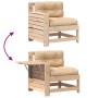 Garden sofa with armrests and solid pine wood cushion. by vidaXL, Outdoor sofas - Ref: Foro24-844913, Price: 82,61 €, Discoun...