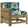 Garden sofa with armrests and cushion made of impregnated pine wood. by vidaXL, Outdoor sofas - Ref: Foro24-844918, Price: 11...