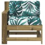 Garden sofa with armrests and cushion made of impregnated pine wood. by vidaXL, Outdoor sofas - Ref: Foro24-844918, Price: 11...