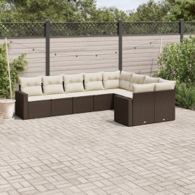 Garden sofa set 9 pieces and brown synthetic rattan cushions by vidaXL, Garden sets - Ref: Foro24-3219433, Price: 596,99 €, D...