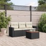 Set mit 4 Gartensofas mit Kissen Kunstrattan schwarz von vidaXL, Gartensets - Ref: Foro24-3256322, Preis: 270,12 €, Rabatt: %