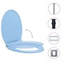 Ovaler blauer Toilettendeckel mit Schnellverschluss und Soft-Close von vidaXL, Toiletten- und Bidetsitze - Ref: Foro24-145823...