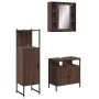 Set de muebles de baño 3 pzas madera contrachapada roble marrón de vidaXL, Muebles de baño - Ref: Foro24-3214759, Precio: 190...