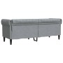 Sofá Chesterfield de 3 plazas tela gris claro de vidaXL, Sofás - Ref: Foro24-372556, Precio: 304,85 €, Descuento: %