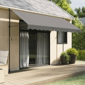 Retractable awning made of anthracite gray fabric and steel, measuring 350x150 cm. by vidaXL, Awnings - Ref: Foro24-368741, P...