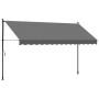 Retractable awning made of anthracite gray fabric and steel, measuring 350x150 cm. by vidaXL, Awnings - Ref: Foro24-368741, P...