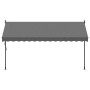 Retractable awning made of anthracite gray fabric and steel, measuring 350x150 cm. by vidaXL, Awnings - Ref: Foro24-368741, P...