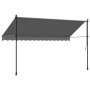 Retractable awning made of anthracite gray fabric and steel, measuring 350x150 cm. by vidaXL, Awnings - Ref: Foro24-368741, P...