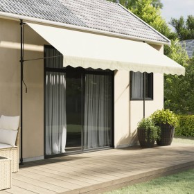 Retractable cream fabric and steel awning 350x150 cm by vidaXL, Awnings - Ref: Foro24-368748, Price: 84,99 €, Discount: %