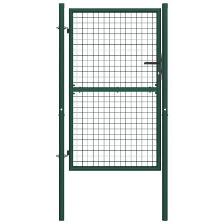 Puerta de valla de acero verde 100x150 cm de vidaXL, Puertas de jardín - Ref: Foro24-145734, Precio: 164,92 €, Descuento: %