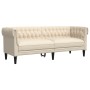 Sofá Chesterfield de 3 plazas lino de vidaXL, Sofás - Ref: Foro24-372563, Precio: 307,51 €, Descuento: %