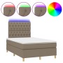 Cama box spring con colchón y LED tela gris taupe 120x190 cm de vidaXL, Camas y somieres - Ref: Foro24-3270271, Precio: 438,1...