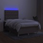 Cama box spring con colchón y LED tela gris taupe 120x190 cm de vidaXL, Camas y somieres - Ref: Foro24-3270271, Precio: 438,1...