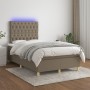 Cama box spring con colchón y LED tela gris taupe 120x190 cm de vidaXL, Camas y somieres - Ref: Foro24-3270271, Precio: 438,1...