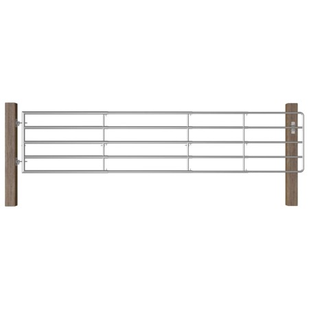 5-bar gate for silver-plated steel field (150-400)x90 cm by vidaXL, garden gates - Ref: Foro24-145987, Price: 289,23 €, Disco...