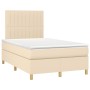 Boxspringbett mit Matratze und LED-Leuchten aus cremefarbenem Stoff 120x190 cm von vidaXL, Betten und Lattenroste - Ref: Foro...