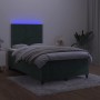 Box spring bed with mattress and LED dark green velvet 120x190cm by vidaXL, Beds and slatted bases - Ref: Foro24-3270308, Pri...