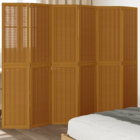 6-panel solid paulownia wood brown room divider by vidaXL, Room dividers - Ref: Foro24-358826, Price: 139,99 €, Discount: %