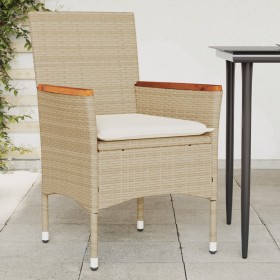 Garden armchairs with cushions 2 units synthetic rattan beige by vidaXL, Garden chairs - Ref: Foro24-368121, Price: 156,99 €,...