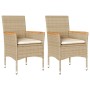 Sillones de jardín con cojines 2 uds ratán sintético beige de vidaXL, Sillas de jardín - Ref: Foro24-368121, Precio: 156,61 €...