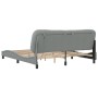 Bed frame with LED light dark gray fabric 180x200 cm by vidaXL, Beds and slatted bases - Ref: Foro24-3214164, Price: 236,54 €...