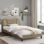 Bed frame with LED cappuccino synthetic leather 100x200 cm by vidaXL, Beds and slatted bases - Ref: Foro24-3213917, Price: 17...