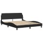 Estructura de cama con luces LED cuero PE negro 160x200 cm de vidaXL, Camas y somieres - Ref: Foro24-3213941, Precio: 242,13 ...