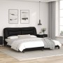 Bed frame with LED light black synthetic leather 180x200 cm by vidaXL, Beds and slatted bases - Ref: Foro24-3213948, Price: 2...