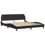 Estructura de cama con luz LED cuero sintético negro 180x200 cm de vidaXL, Camas y somieres - Ref: Foro24-3213948, Precio: 27...