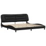 Estructura cama con luces LED cuero sintético negro 200x200 cm de vidaXL, Camas y somieres - Ref: Foro24-3213955, Precio: 259...