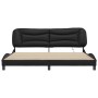 Estructura cama con luces LED cuero sintético negro 200x200 cm de vidaXL, Camas y somieres - Ref: Foro24-3213955, Precio: 259...