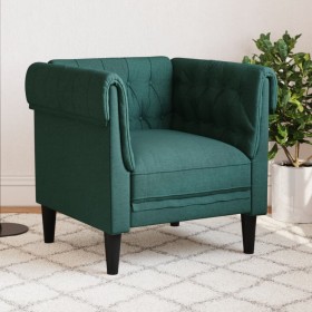 Sillón Chesterfield de tela verde oscuro de vidaXL, Sofás - Ref: Foro24-372542, Precio: 184,99 €, Descuento: %