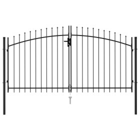 Double door fence gate with black steel tips 3x1.5 m by vidaXL, garden gates - Ref: Foro24-146028, Price: 199,72 €, Discount: %