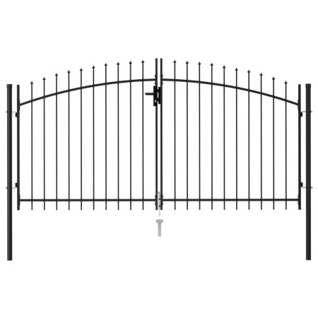 Double door fence gate with black steel tips 3x1.5 m by vidaXL, garden gates - Ref: Foro24-146028, Price: 199,72 €, Discount: %