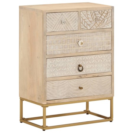 Solid mango wood and iron chest of drawers 55x30x76 cm by vidaXL, Lockers and storage cabinets - Ref: Foro24-372011, Price: 2...