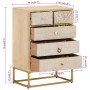 Solid mango wood and iron chest of drawers 55x30x76 cm by vidaXL, Lockers and storage cabinets - Ref: Foro24-372011, Price: 2...