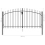 Double door fence gate with black steel tips 3x1.5 m by vidaXL, garden gates - Ref: Foro24-146028, Price: 199,99 €, Discount: %