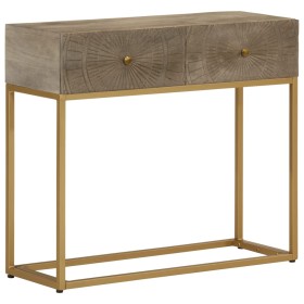 Solid mango wood and iron console table 90x30x76 cm by vidaXL, Side tables - Ref: Foro24-372018, Price: 194,17 €, Discount: %